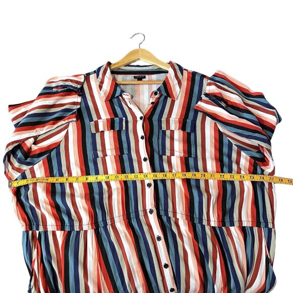 Torrid Button Front Challis Shirt Dress Size 5X Striped Business Casual Office - Picture 13 of 15